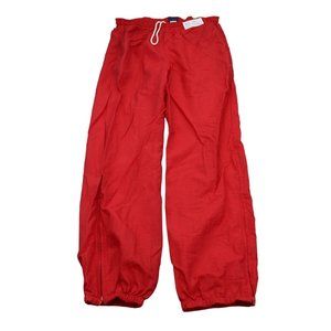 Hilton Pants Mens L Red Ankle Zip Drawstring Elastic Waist Active Sweatpants